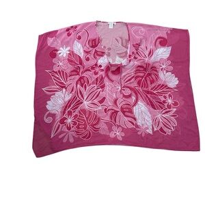Bleu Rod Beattie Pink Floral Cover Up - Size Small